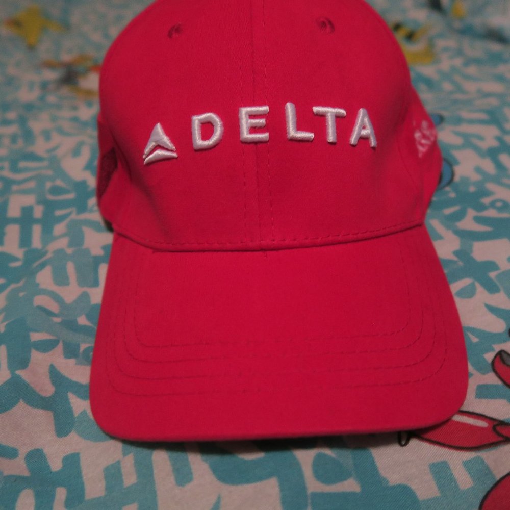 Delta Airlines Logo Hat Ball Cap Adjustable Brushed Cotton Hands On Atlanta Red